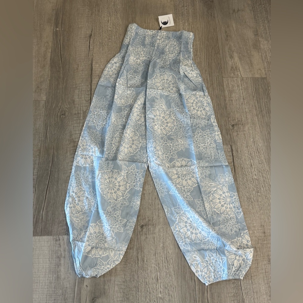 Periwinkle Patterned Harem Pants NWT - image 1